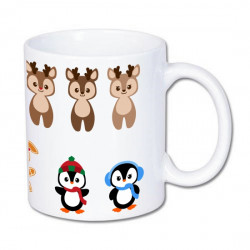 Kubek z Nadrukiem Świątecznych Postaci | PREZENT