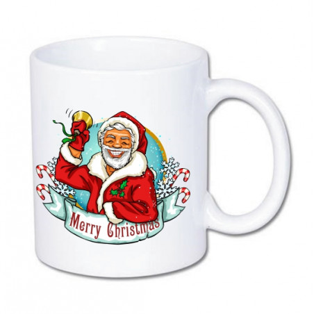 Kubek z Świętym Mikołajem. Wesołych Świąt, Merry Christmas.