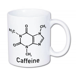 kubek z nadrukiem wzoru chemicznego kofeiny