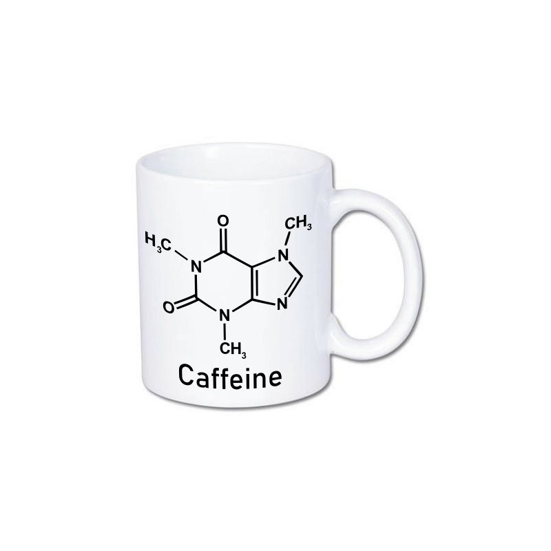 kubek z nadrukiem wzoru chemicznego kofeiny