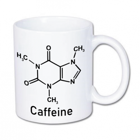 kubek z nadrukiem wzoru chemicznego kofeiny