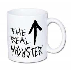 kubek z strasznym nadrukiem, jestem prawdziwym potworem