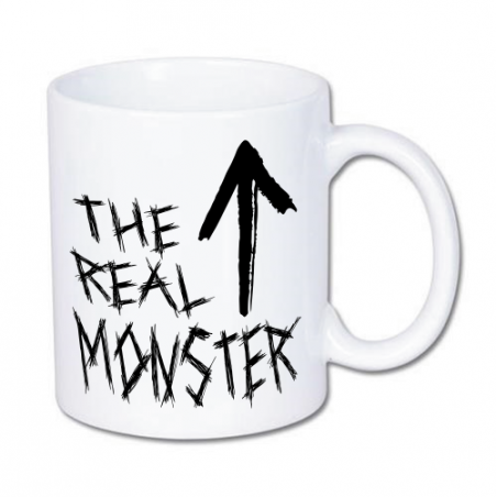 kubek z strasznym nadrukiem, jestem prawdziwym potworem