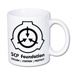 kubek z logo fundacji scp