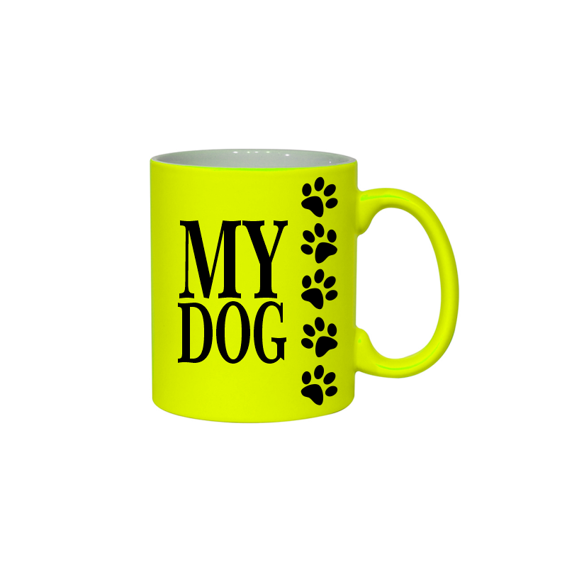 kubek z nadrukiem i "love my dog", kocham swojego psa