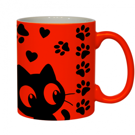 Kubek z kotami, sercami i łapkami