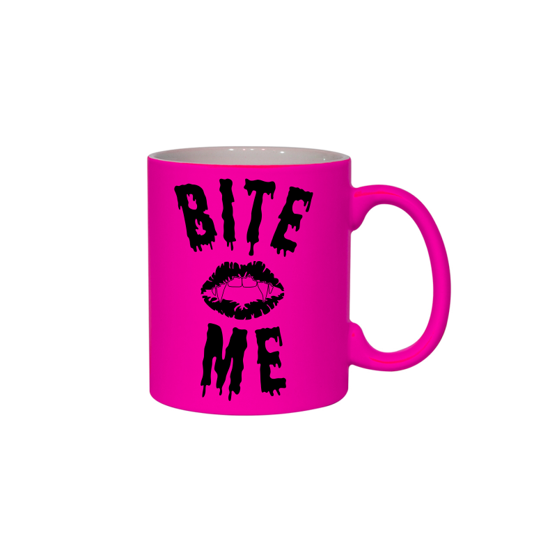 śmieszny kubek z nadrukiem ugryź mnie