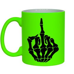 kubek z kościstą ręką, fuck you