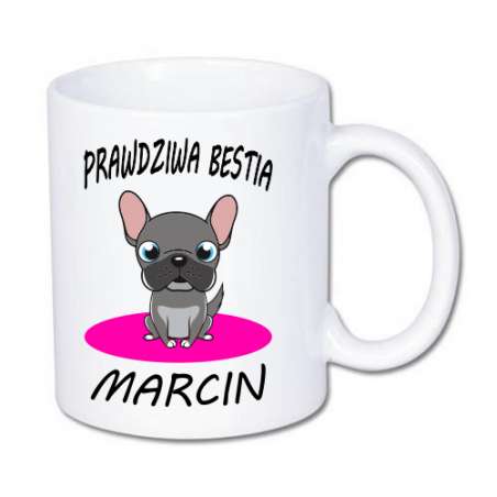 kubek z śmiesznym psem i imieniem