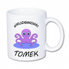 Personalizowany kubek z nadrukiem ośmiornicy i imieniem.