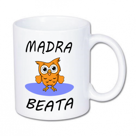 kubek personalizowany z sową i imieniem