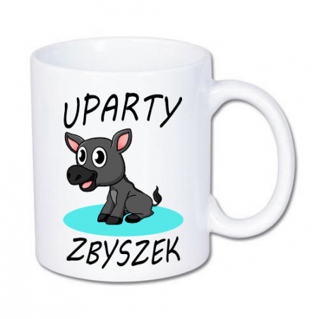 Kubek z nadrukiem upartego osiołka