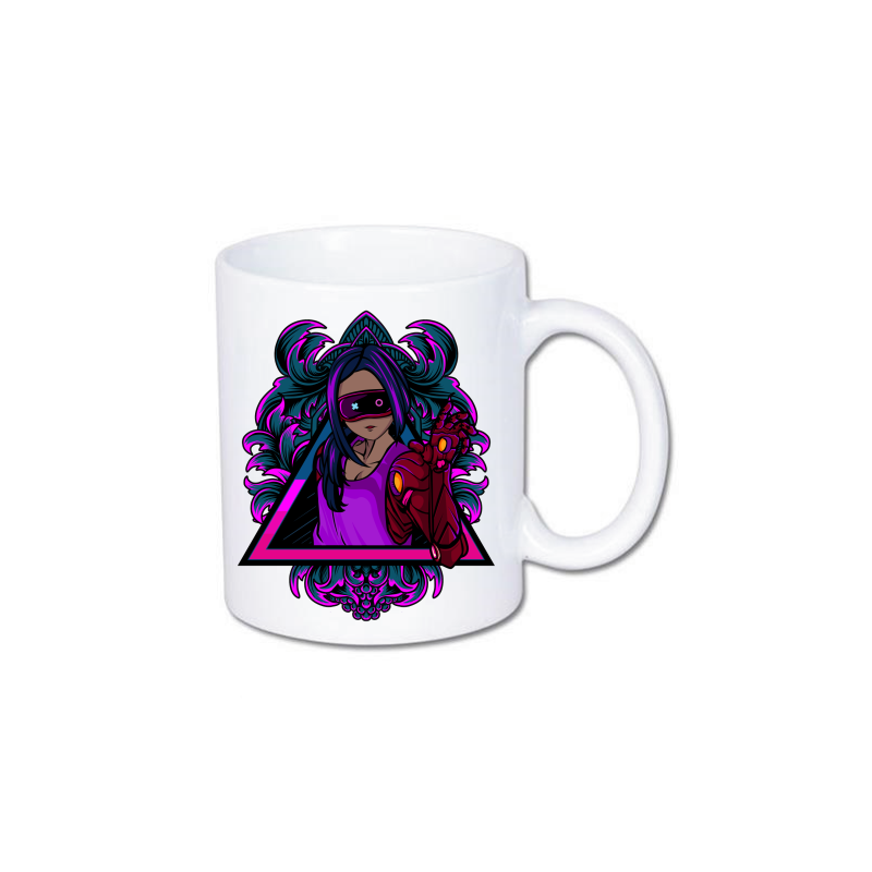 kUBEK Z NADRUKIEM CYBERNETYCZNEJ DZIEWCZYNY