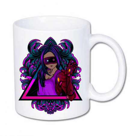 kUBEK Z NADRUKIEM CYBERNETYCZNEJ DZIEWCZYNY