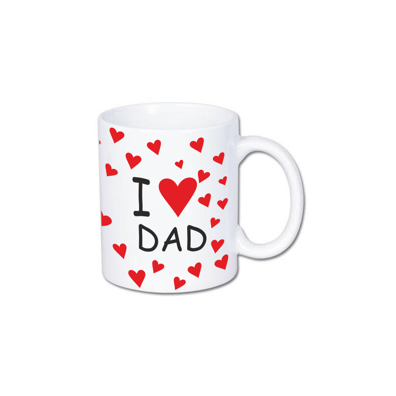 kubek z nadrukiem kocham cię tato, serca