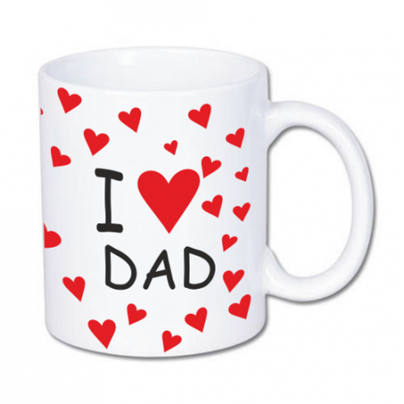 kubek z nadrukiem kocham cię tato, serca