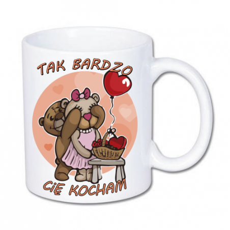 kubek z nadrukiem misiów na walentynki