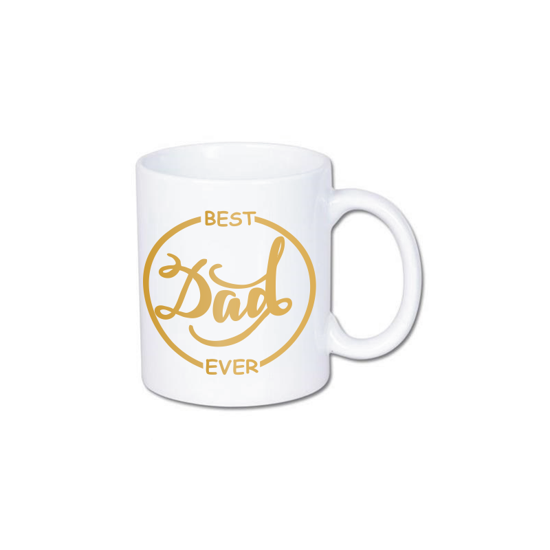 kubek z nadrukiem najlepszy tata w złotym kole