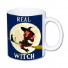 kubek z nadrukiem wiedźmy na miotle i kotem