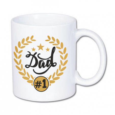 kubek dla taty z nadrukiem najlepszy tata w laurach