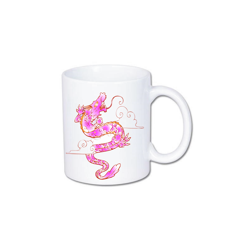 kubek z latającym różowym smokiem