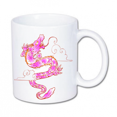 kubek z latającym różowym smokiem