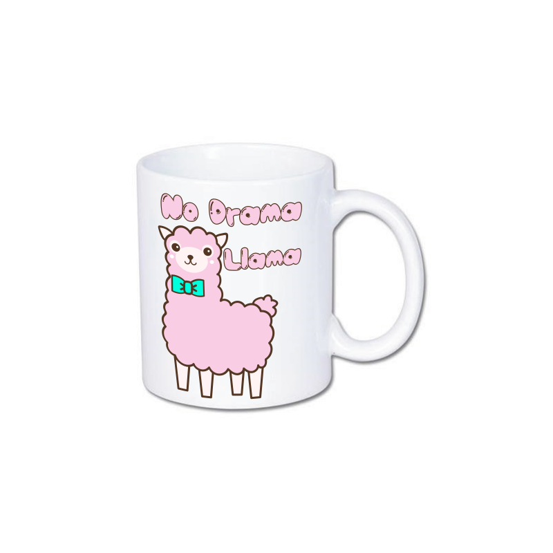 Kubek z lamą i napisem no drama llama