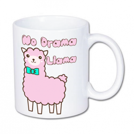 Kubek z lamą i napisem no drama llama