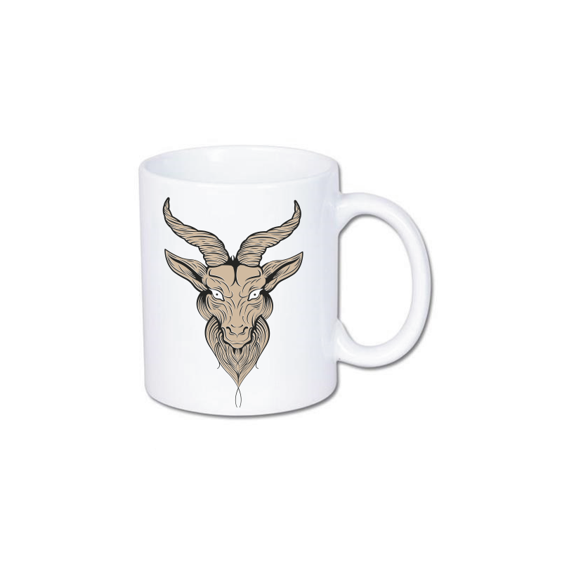 kubek z nadrukiem głowy baphometa