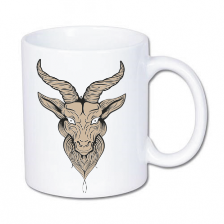 kubek z nadrukiem głowy baphometa