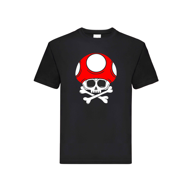 koszulka z mario, czaszka grzyba