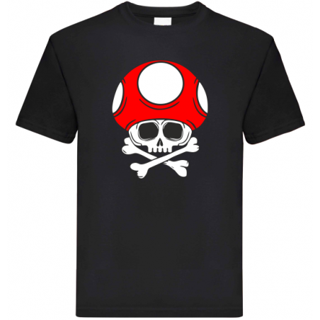 koszulka z mario, czaszka grzyba