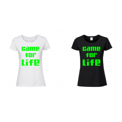 Koszulka z Nadrukiem | Game For Life | Prezent