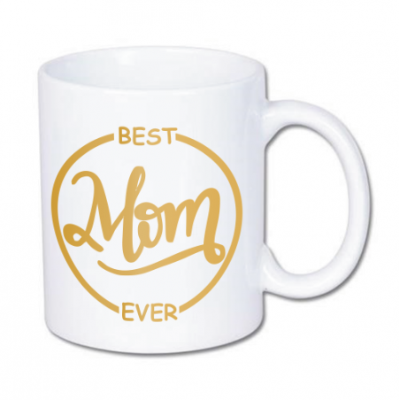 kubek z nadrukiem Best mom ever, na prezent dla mamy
