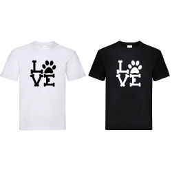 Koszulka z Napisem Love i Psią Łapką