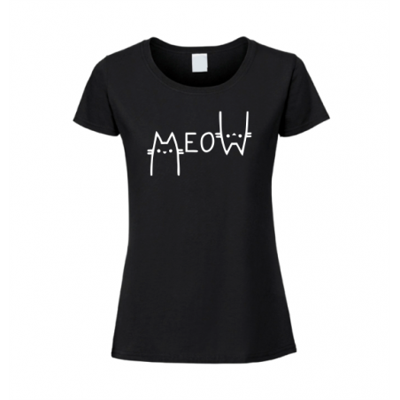 Koszulka z nadrukiem kota, meow