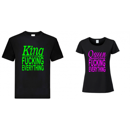 czarne Koszulki dla par, Król i królowa
