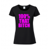 czarna koszulka z napisem 100% bitch, prezent dla dziewczyny