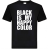 Koszulka z napisem, czarny to mój ulubiony kolor, black is my happy color