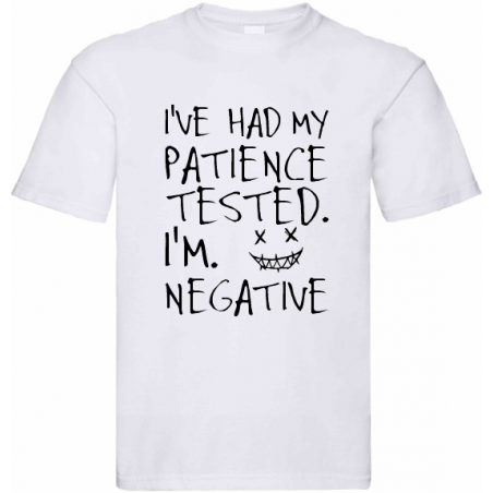koszulka z śmiesznym nadrukiem o cierpliwości