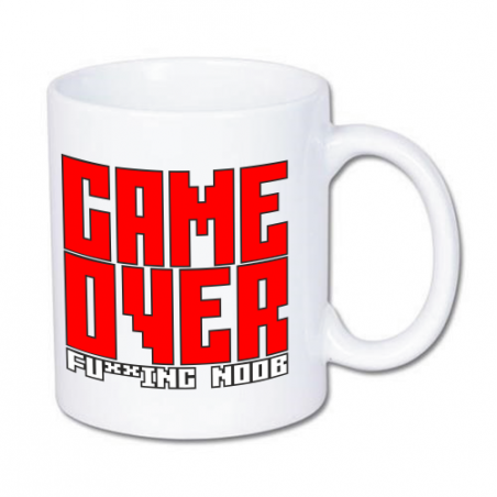 kubek z nadrukiem "game over fucking noobs"