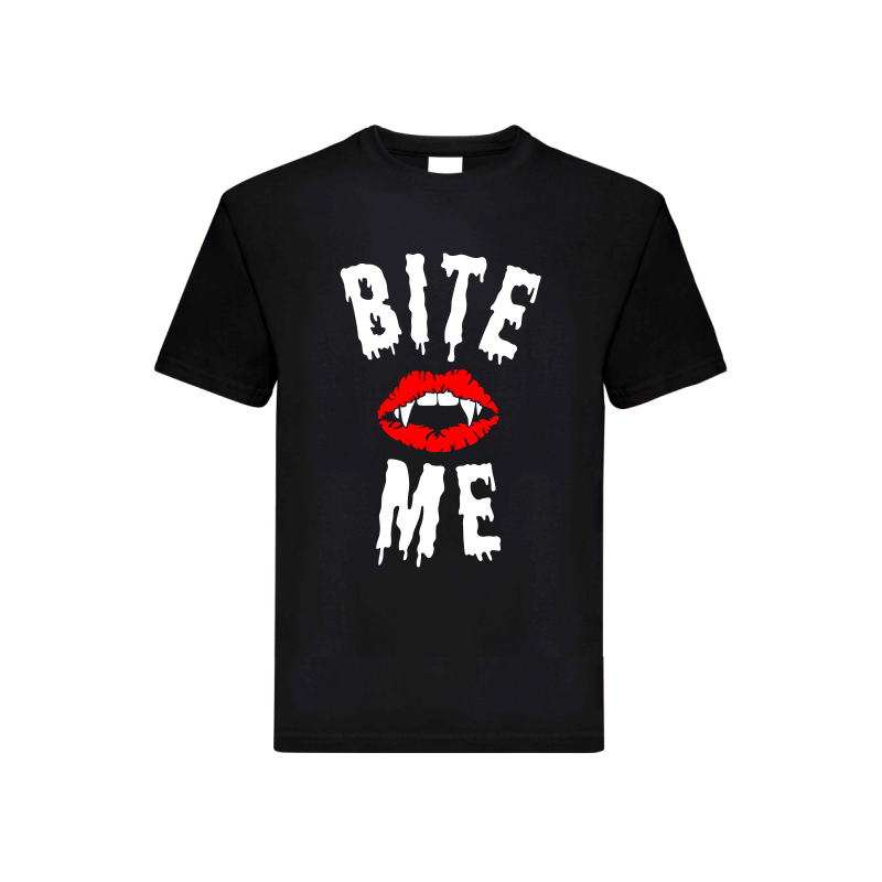 śmieszna koszulka z napisem ugryź mnie, bite me
