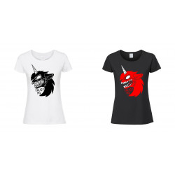 damskie koszulki z nadrukiem strasznych jednorożców